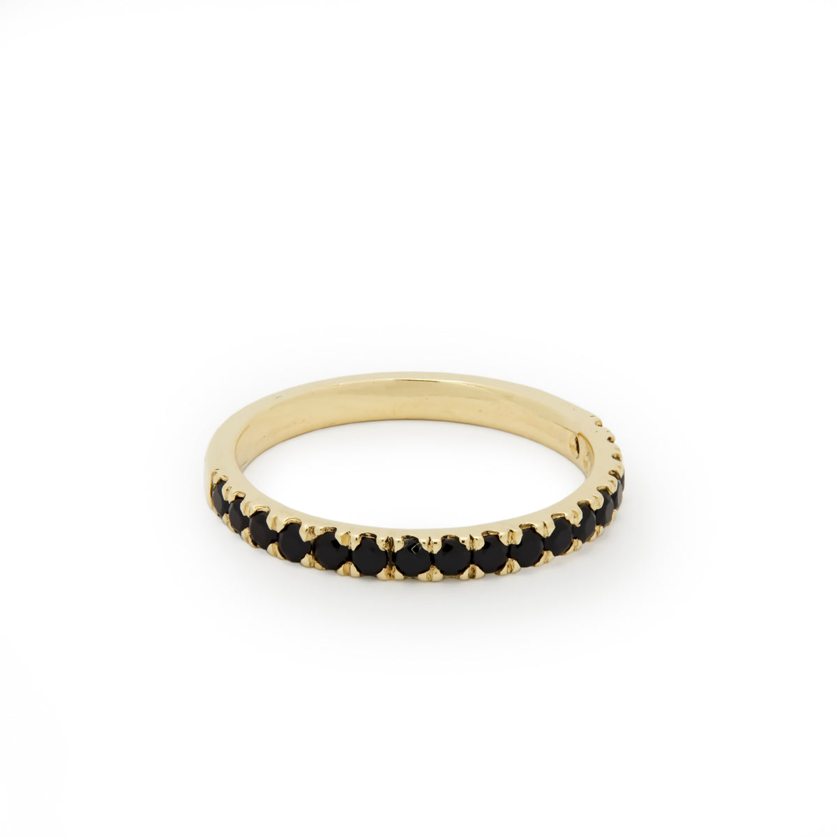 RG1811-4 Half Eternity Gold Ring with Black Onyx