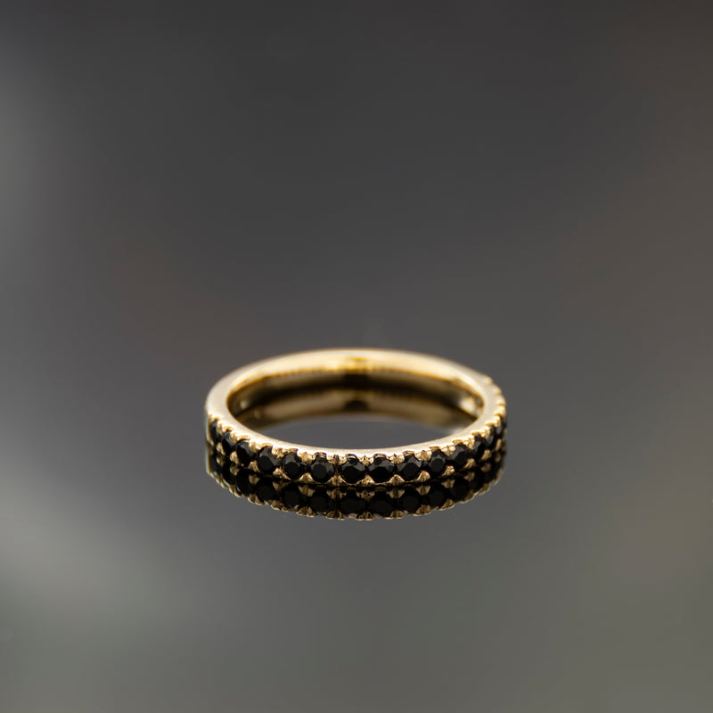 RG1811-4 Half Eternity Gold Ring with Black Onyx