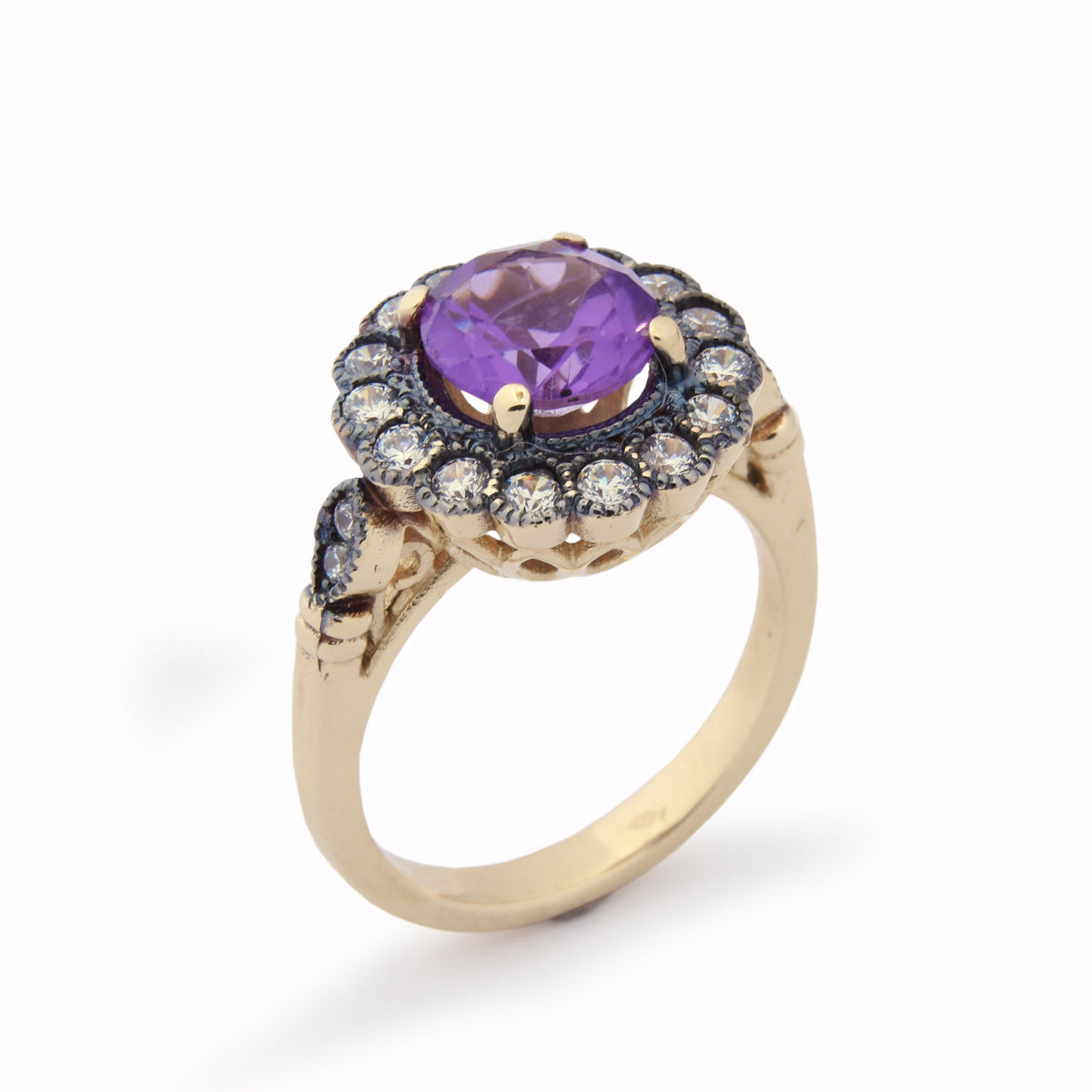 RG1812-1 Gold and Amethyst Victorian ring