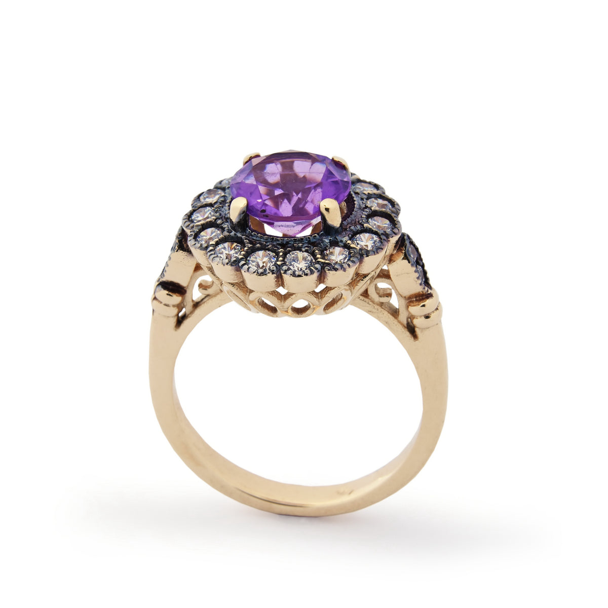 RG1812-1 Gold and Amethyst Victorian ring