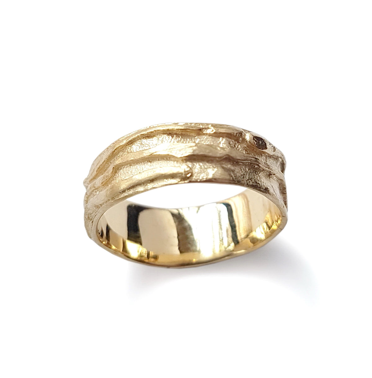 RG1824M Organic matte gold wedding band