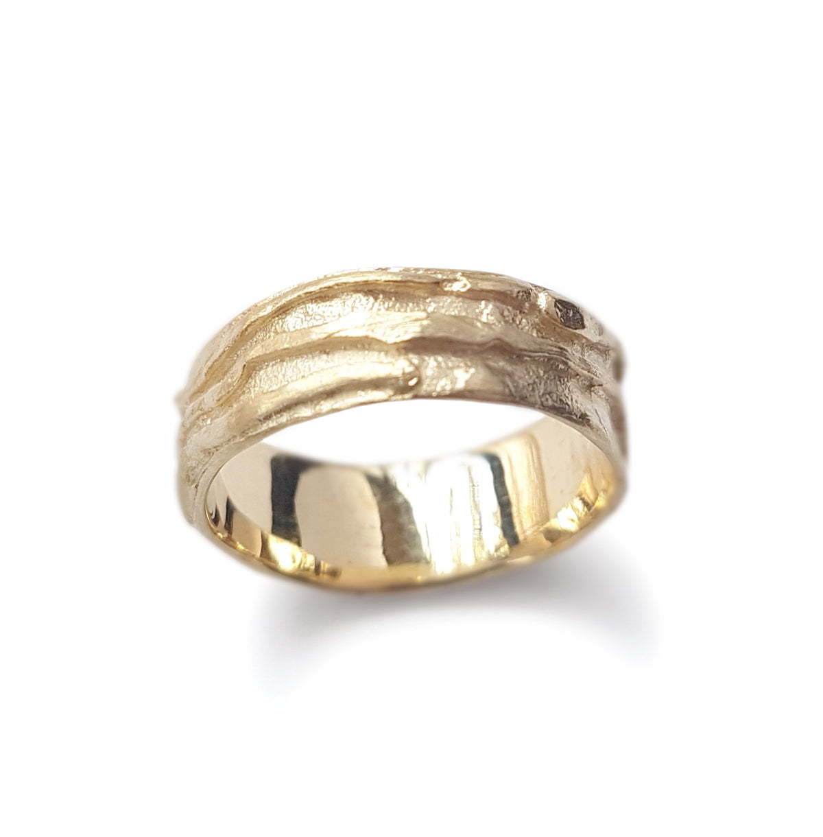 RG1824M Organic matte gold wedding band