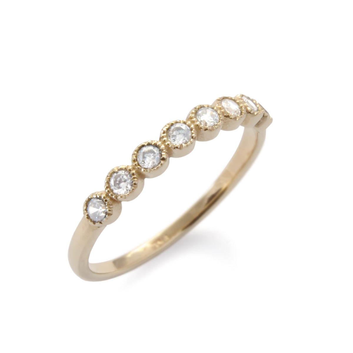 RG1829-2 Cubic Zirconia half eternity ring