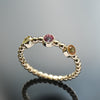 RG1830-2 Colorful Birthstones dotted gold ring