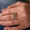 RG1830 Blue Sapphire dotted gold ring