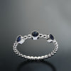 RG1830 Blue Sapphire dotted gold ring