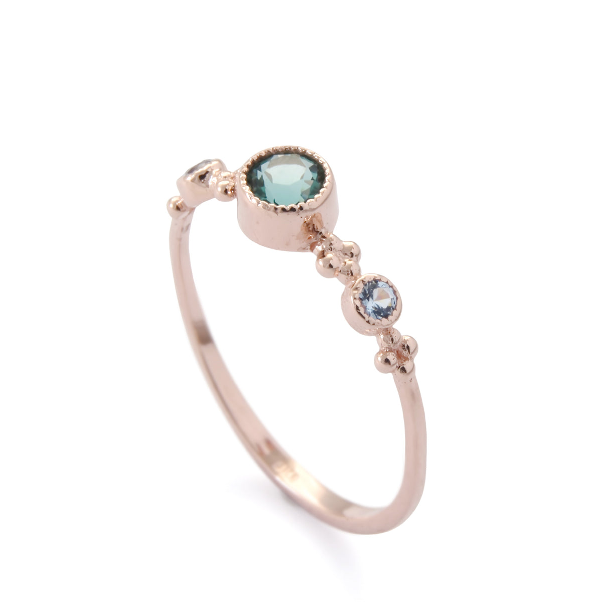 RG1831 Dainty Gold Ring with Spinel and Topaz