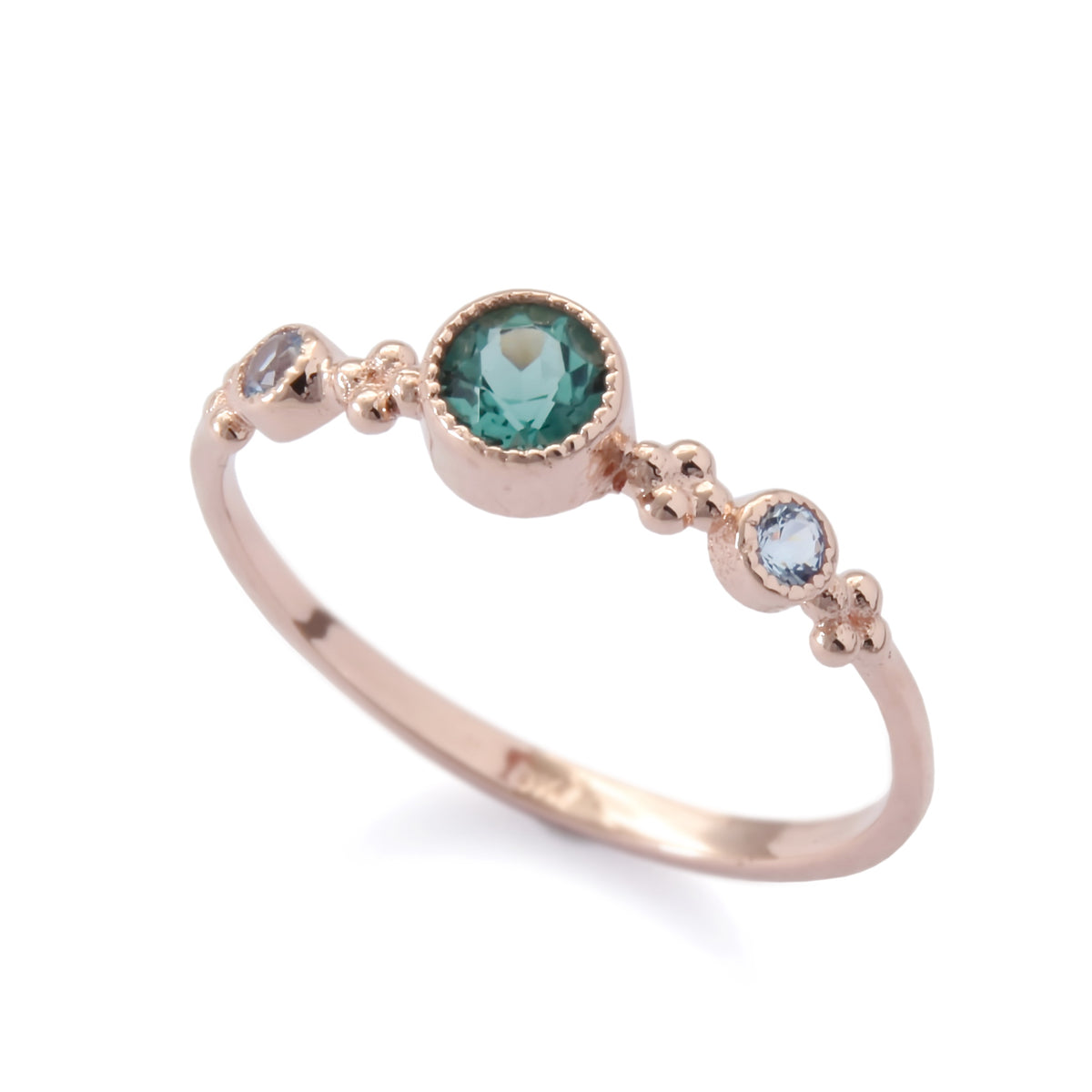 RG1831 Dainty Gold Ring with Spinel and Topaz