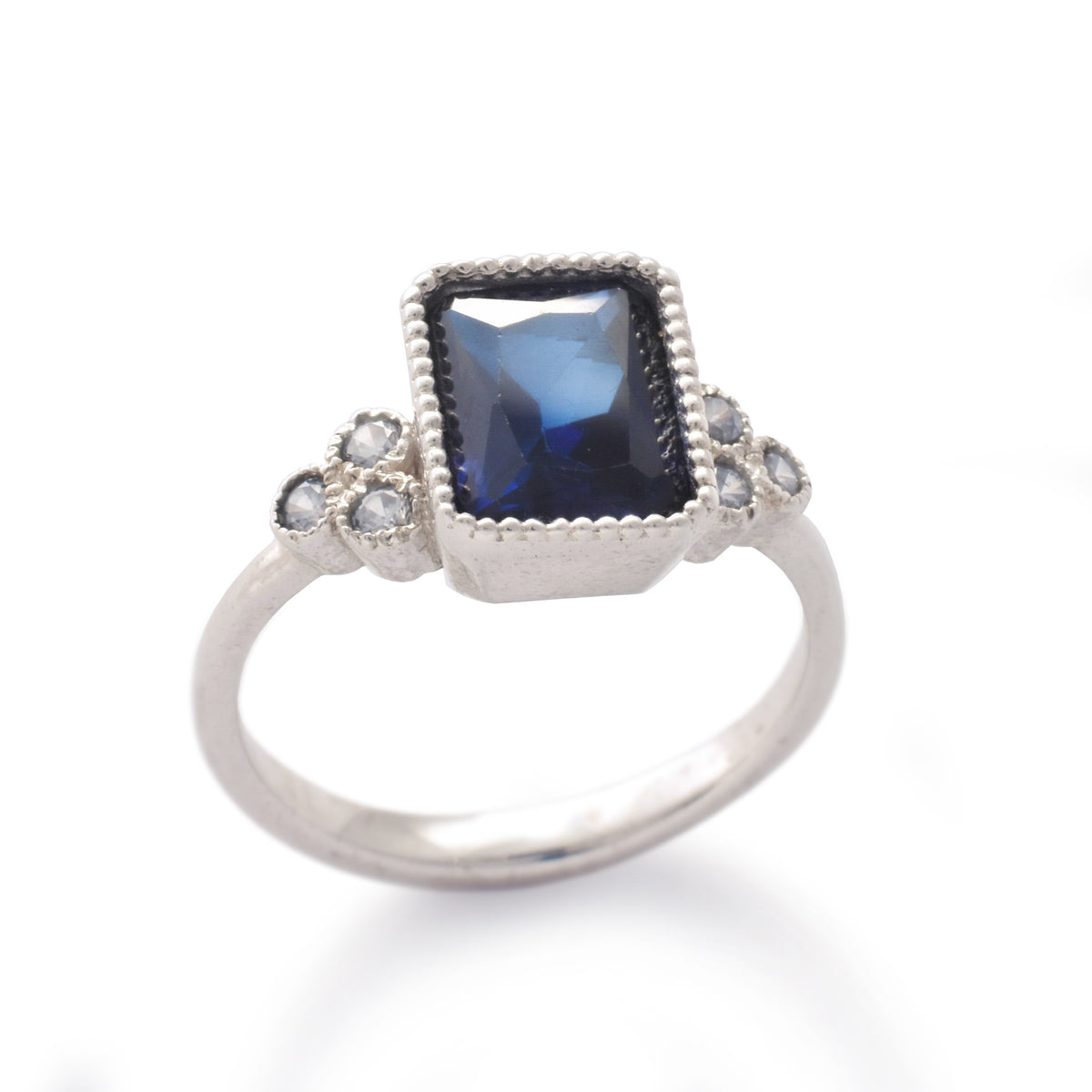 RG1833-1 Square Sapphire and White Gold ring