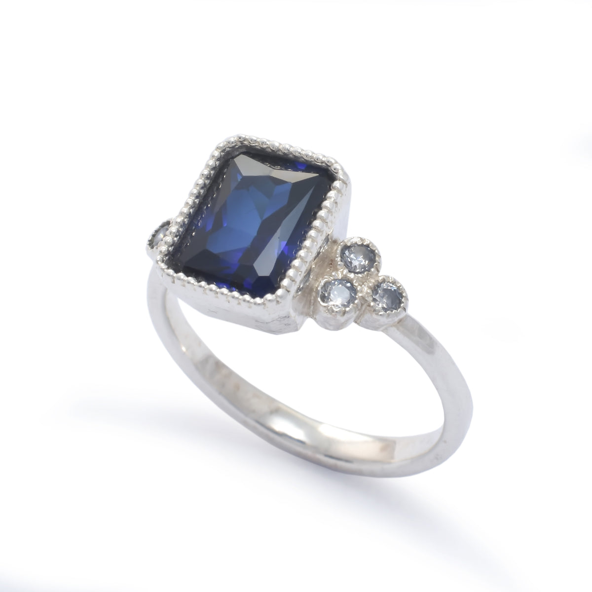 RG1833-1 Square Sapphire and White Gold ring