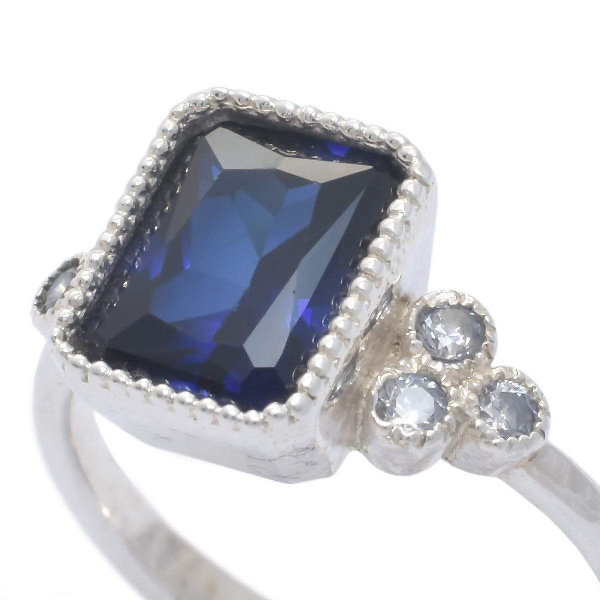 RG1833-1 Square Sapphire and White Gold ring