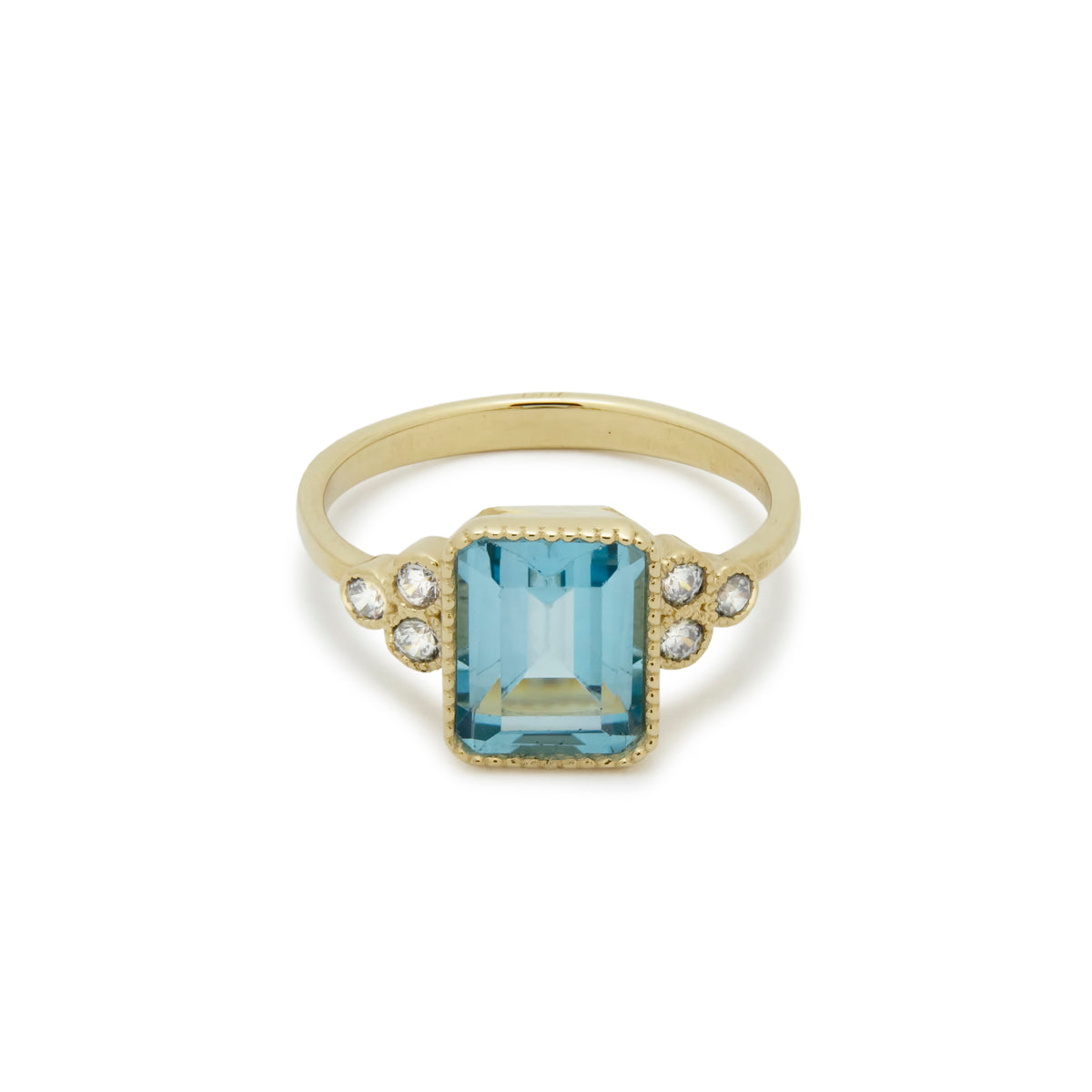 RG1833-3 Gold Ring with Square Topaz