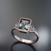 RG1833 Gold Ring with Square Spinel and Topaz