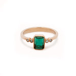 RG1834-3 Rose Gold Ring with Square Green Spinel