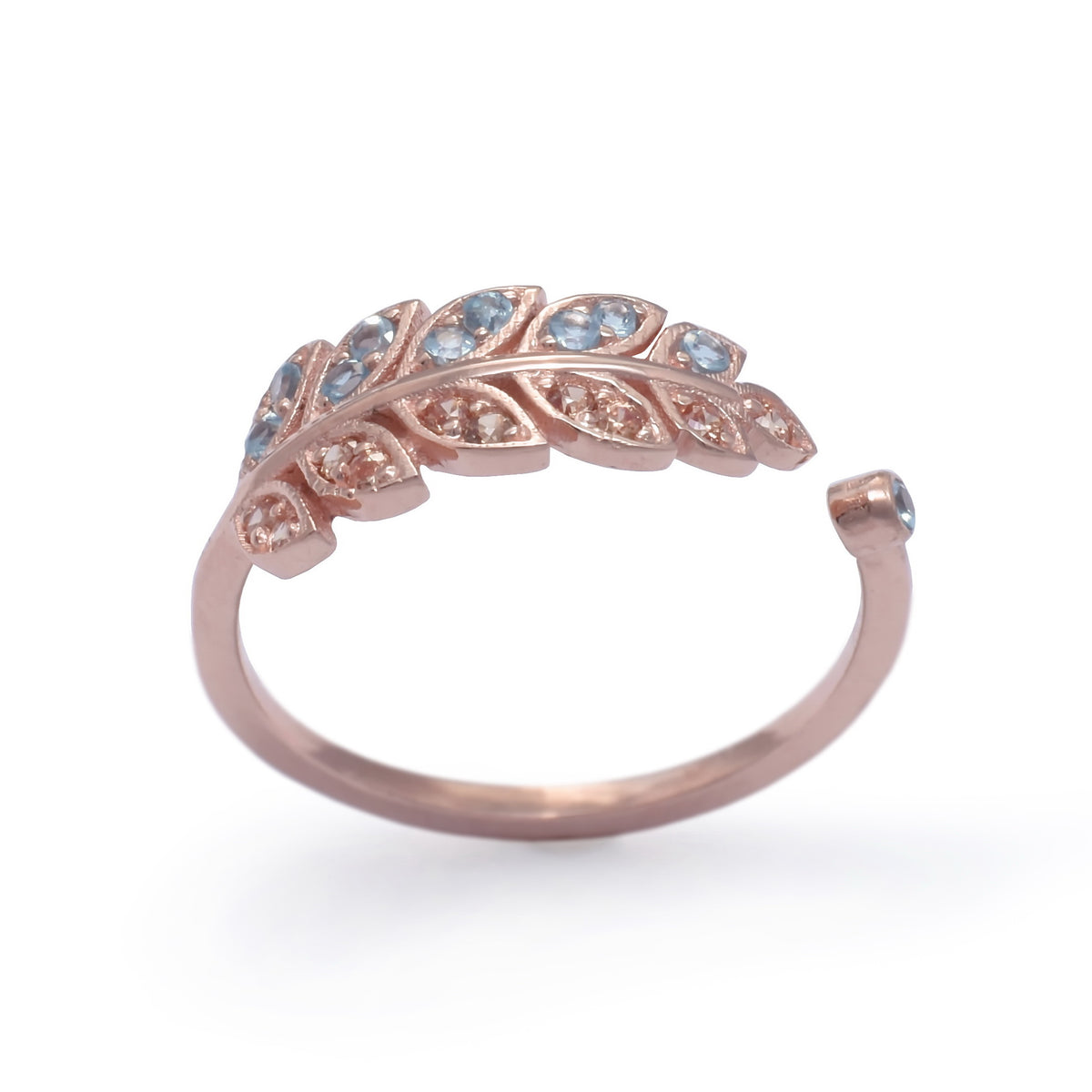 RG1835-1 Topaz rose gold leaf ring