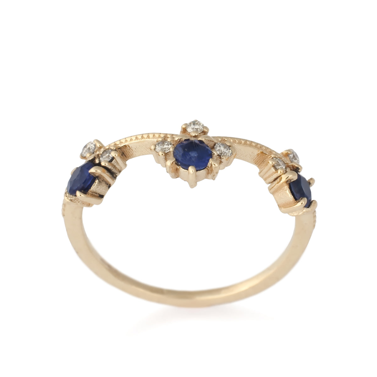 RG1840 Blue Sapphire and Diamonds Engagement ring