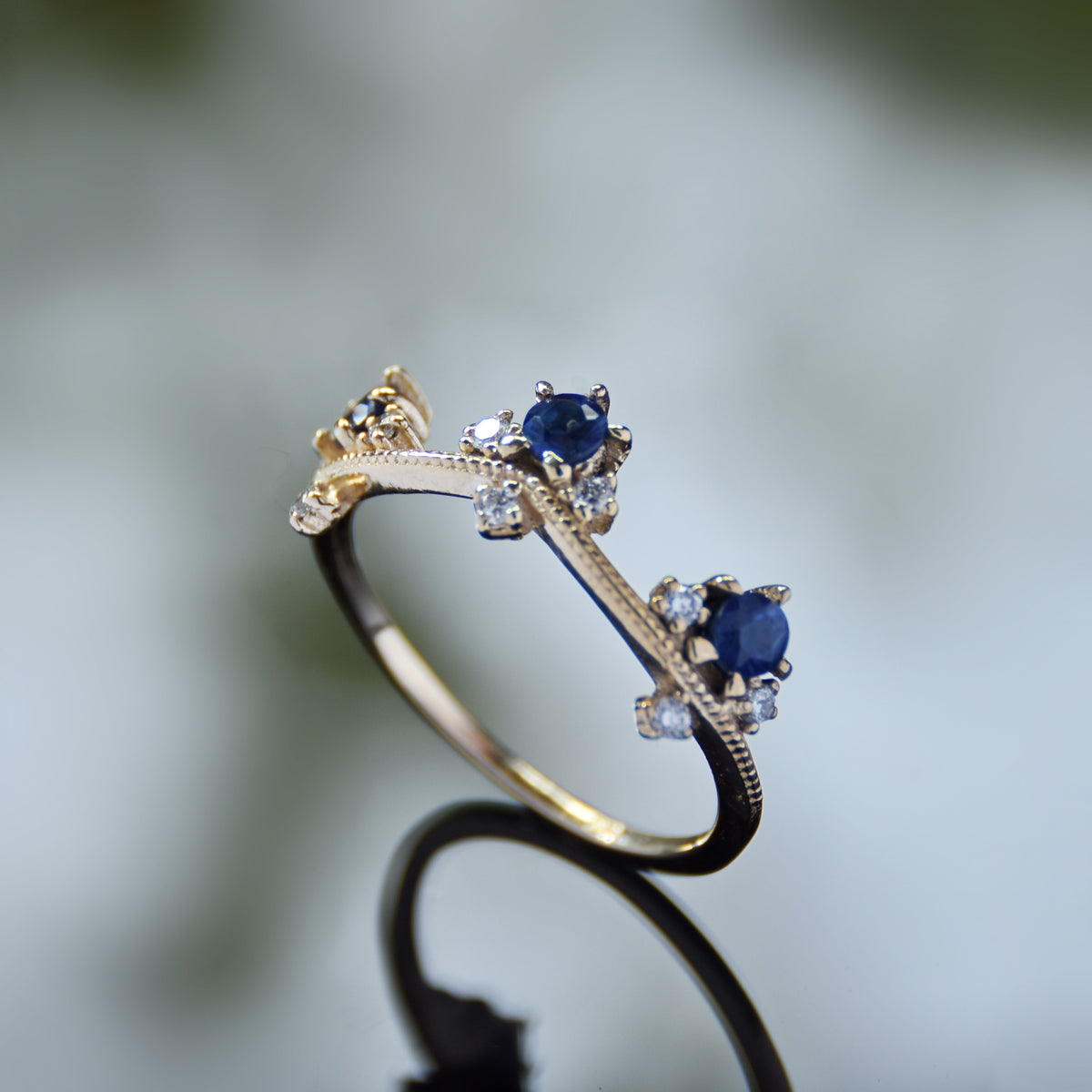 RG1840 Blue Sapphire and Diamonds Engagement ring