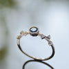 RG1845 Blue Topaz gold ring with diamonds