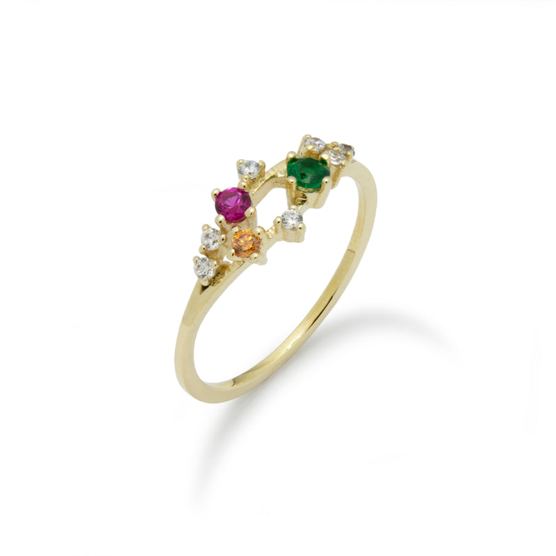 RG1846-1 Gold Ring with Ruby Spinel and Citrine