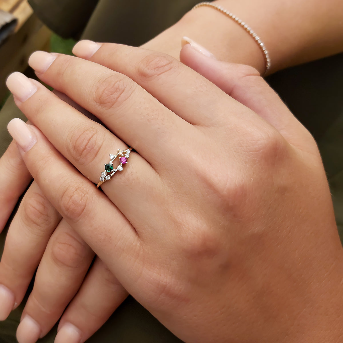 RG1846-1 Gold Ring with Ruby Spinel and Citrine