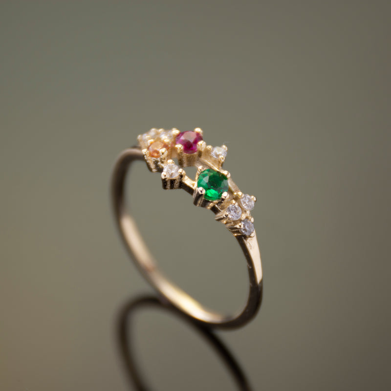 RG1846-1 Gold Ring with Ruby Spinel and Citrine