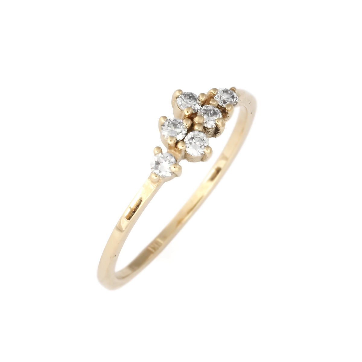 RG1847 Dainty Gold Ring with Six Diamonds