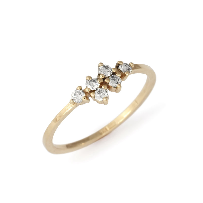 RG1847 Dainty Gold Ring with Six Diamonds