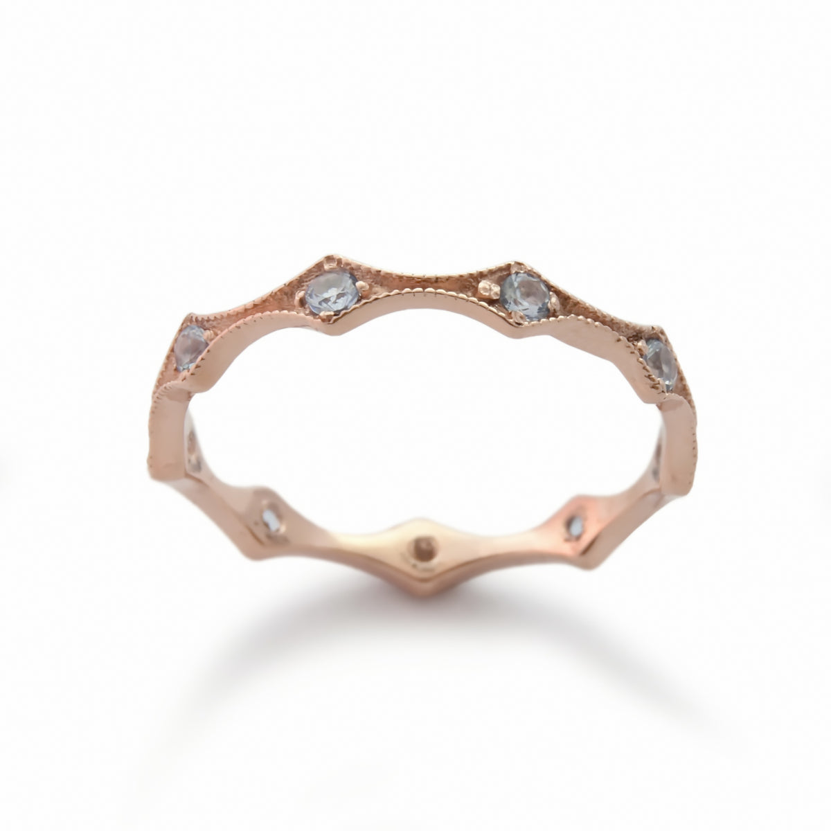 RG1853-1 Eternity Rose Gold Ring with Blue Topaz