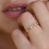 RG1853 Eternity Gold Ring with Clear Zircons