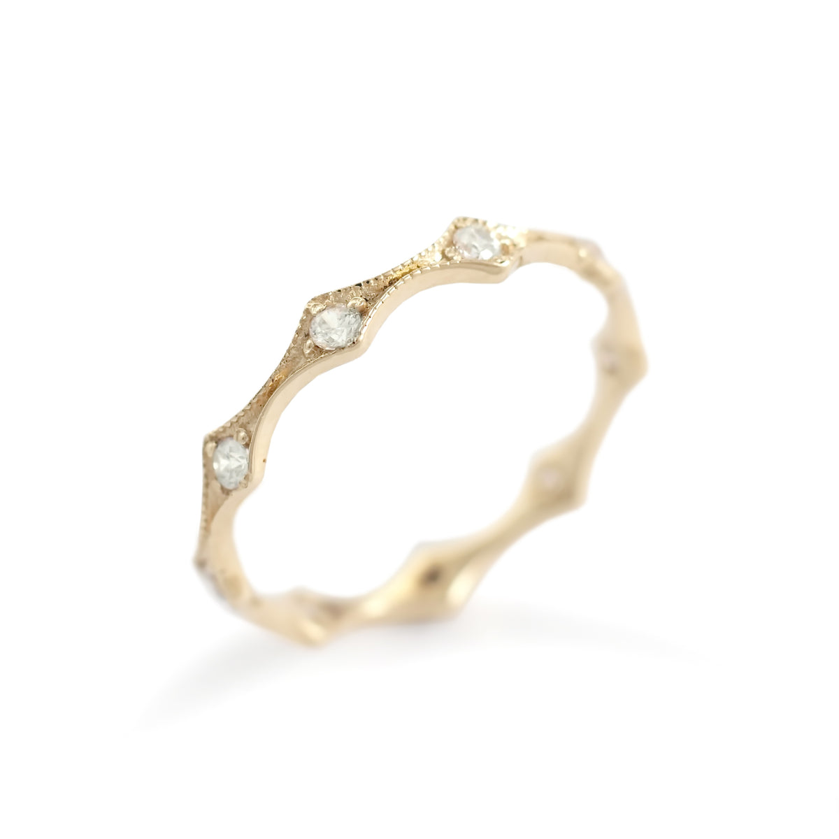 RG1853 Eternity Gold Ring with Clear Zircons