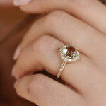 RG1855 Gold and Green Amethyst Flower ring