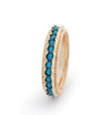 RG1859 Gold Eternity Ring with Dotted Edge and Turquoise Stones