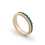 RG1859 Gold Eternity Ring with Dotted Edge and Turquoise Stones