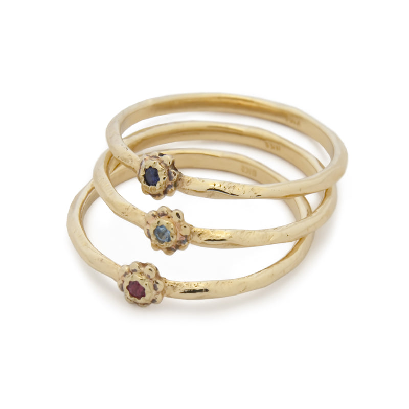 RG1860 Gold skinny ring with gemstone