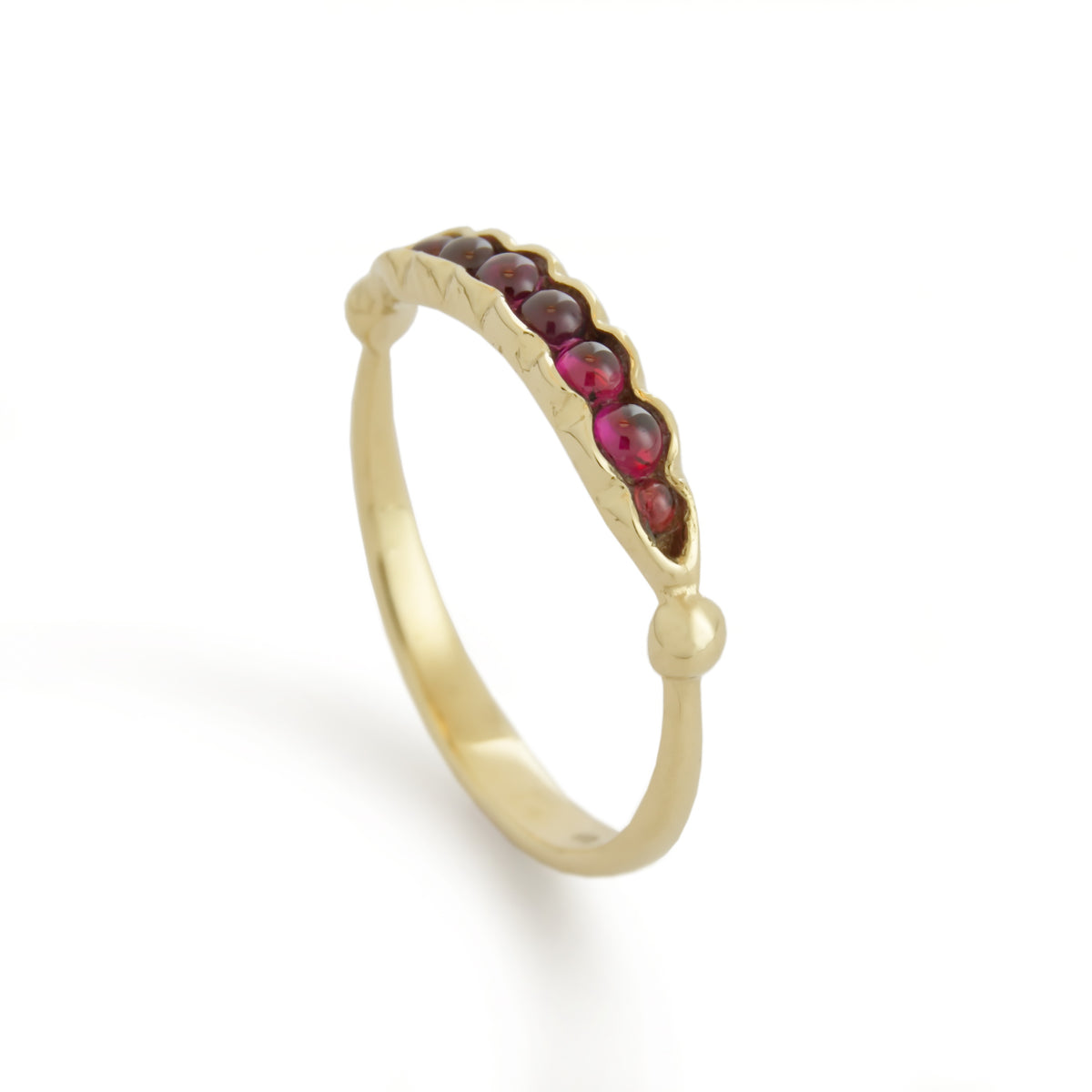 RG1865-1 Gold and Red Garnet dainty ring