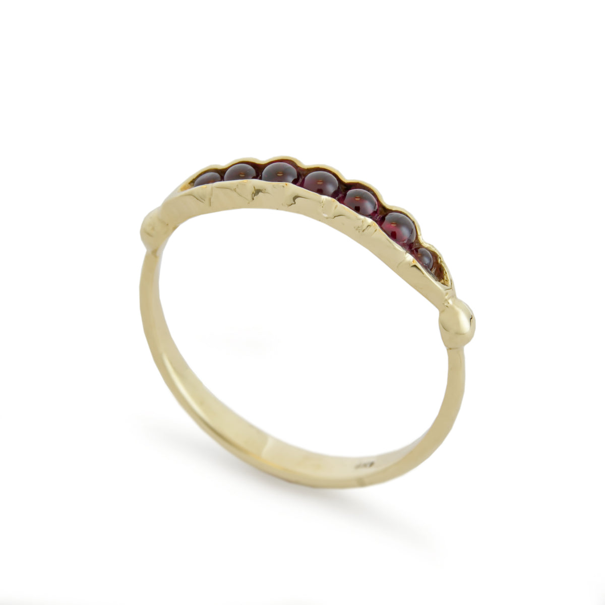 RG1865-1 Gold and Red Garnet dainty ring