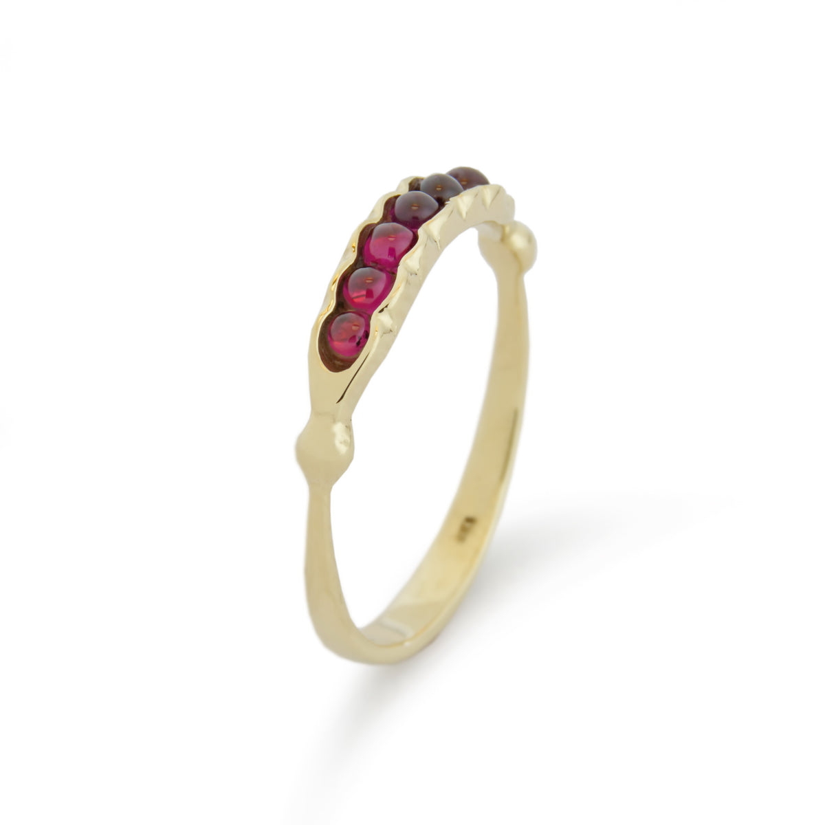 RG1865-1 Gold and Red Garnet dainty ring