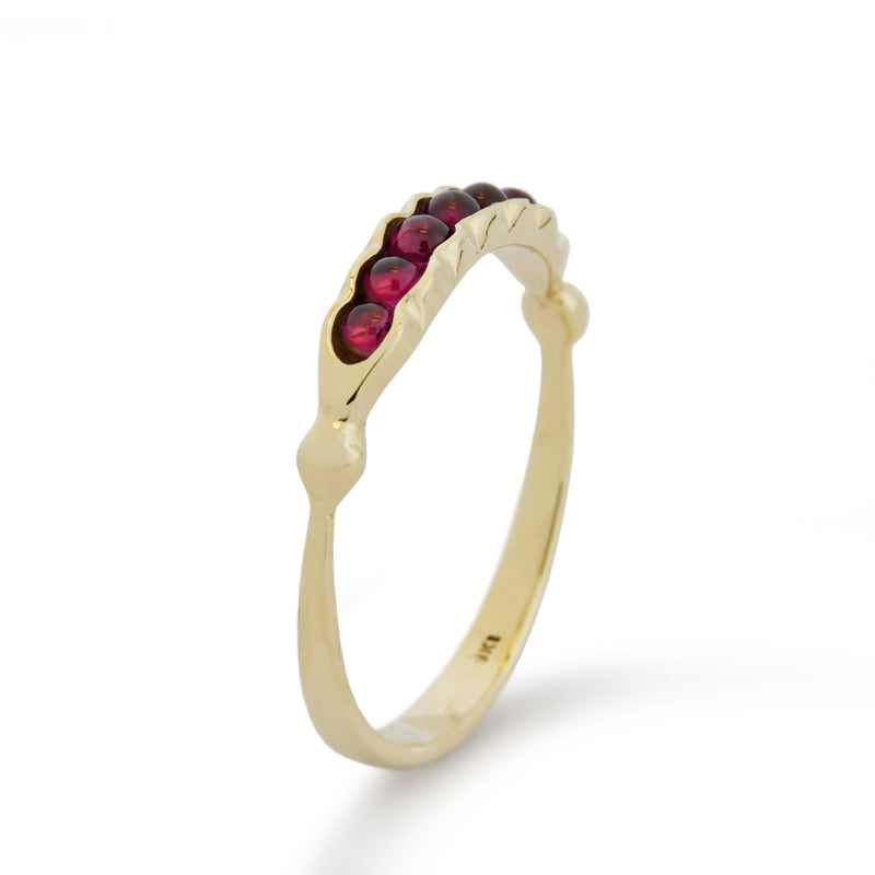 RG1865-1 Gold and Red Garnet dainty ring