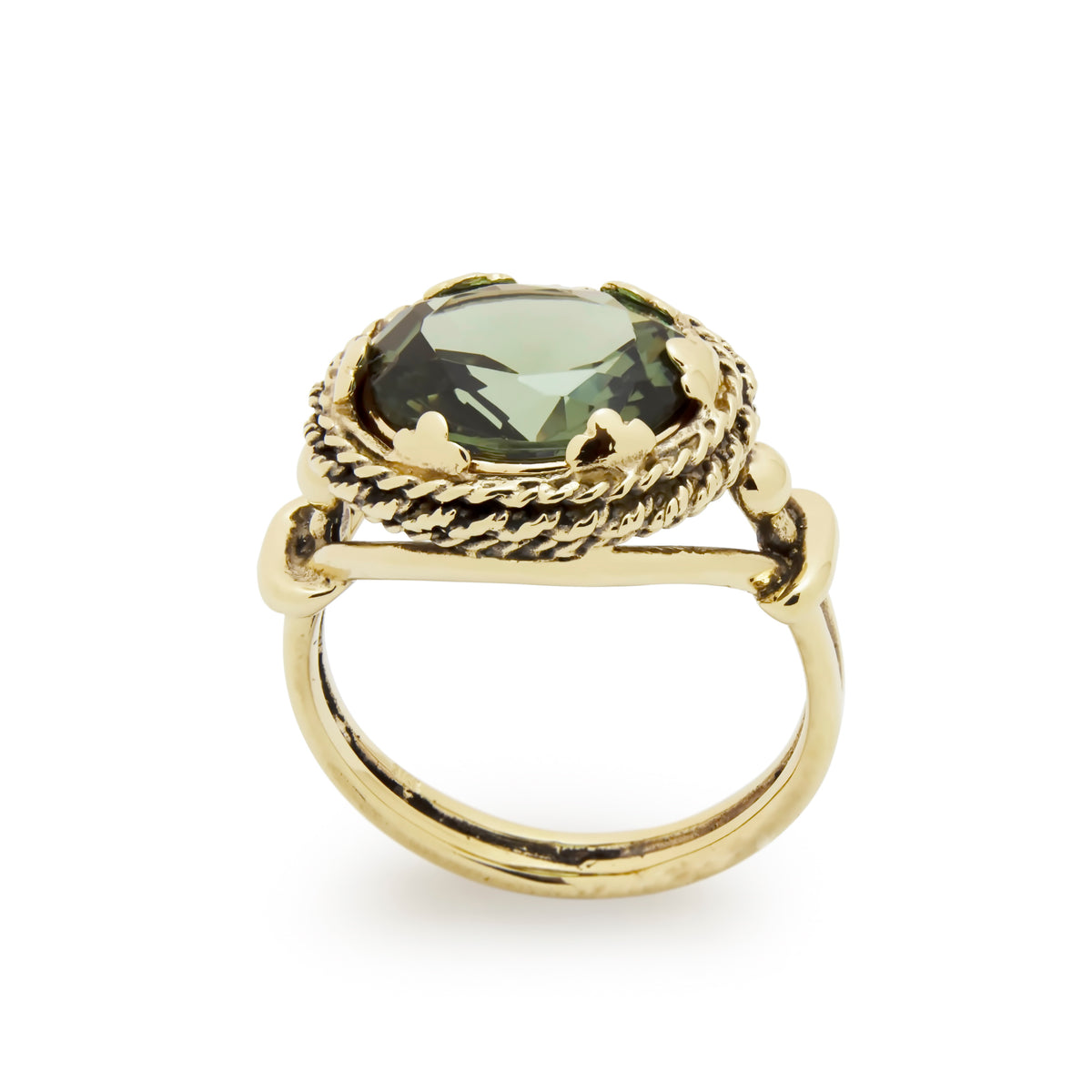 RG1866A Gold Estate Ring with Green Quartz