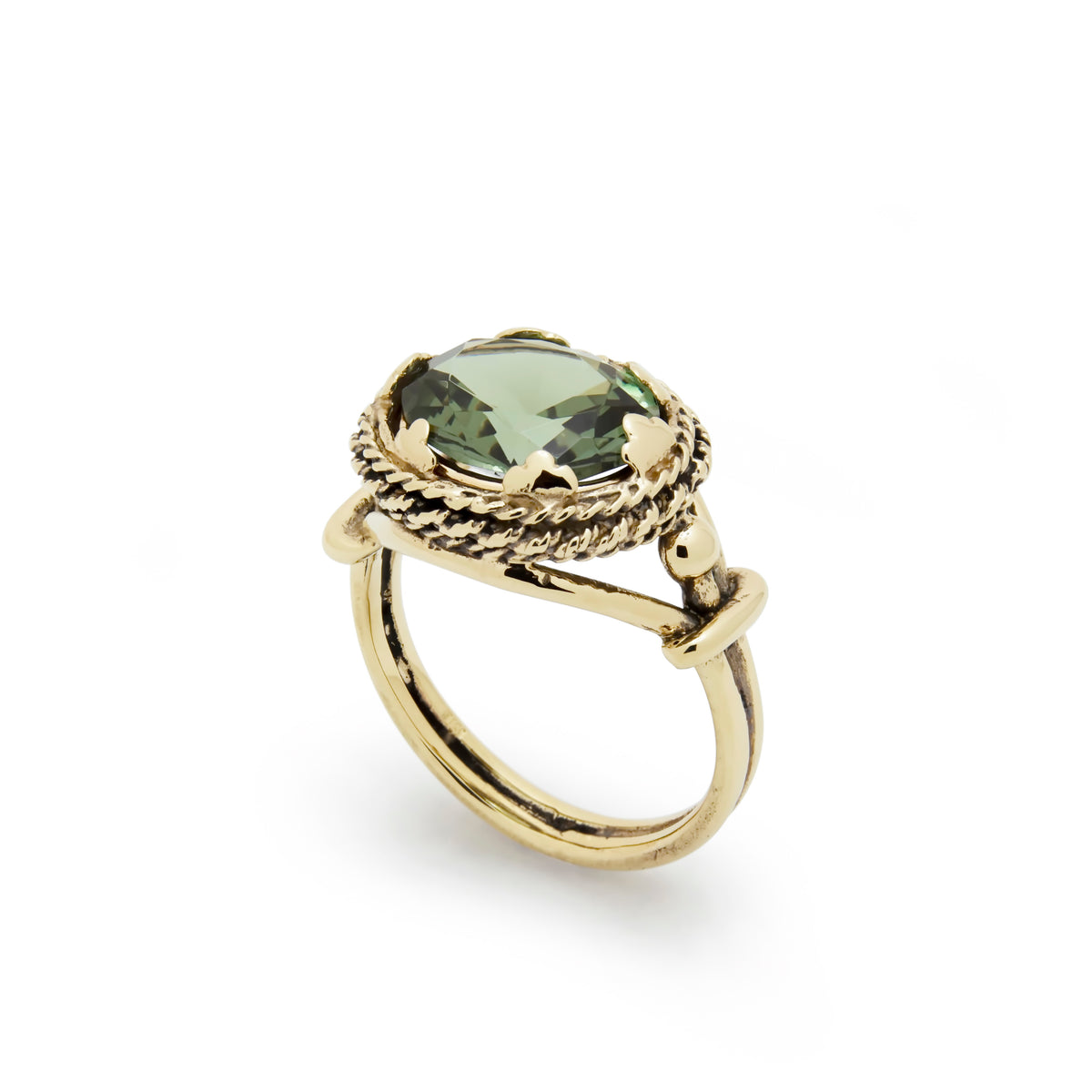 RG1866A Gold Estate Ring with Green Quartz