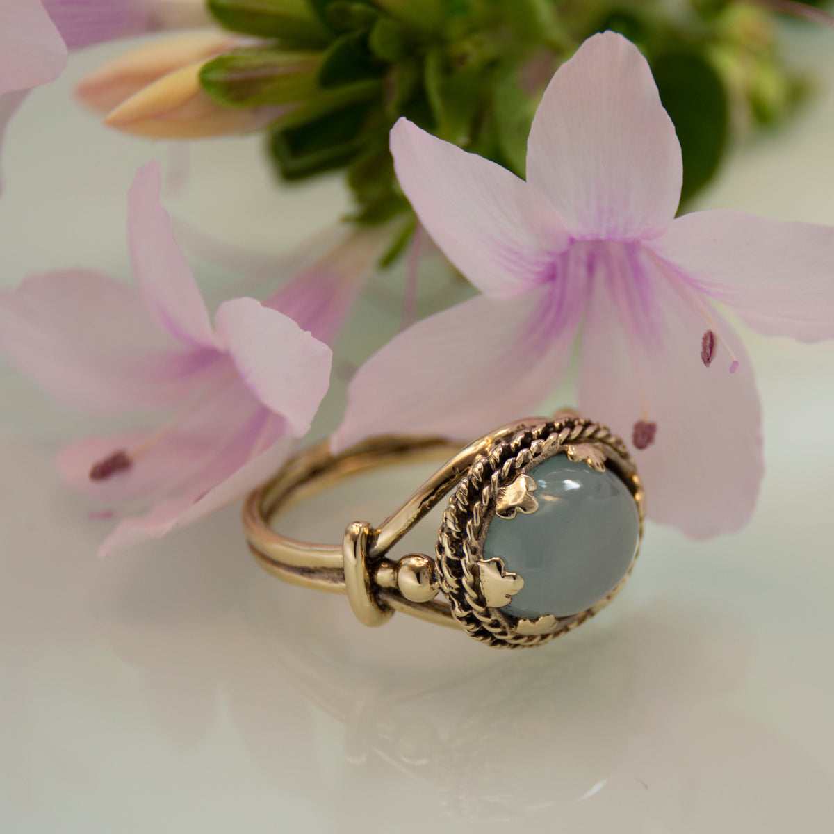 RG1866 Gold Estate Ring with Aquamarine