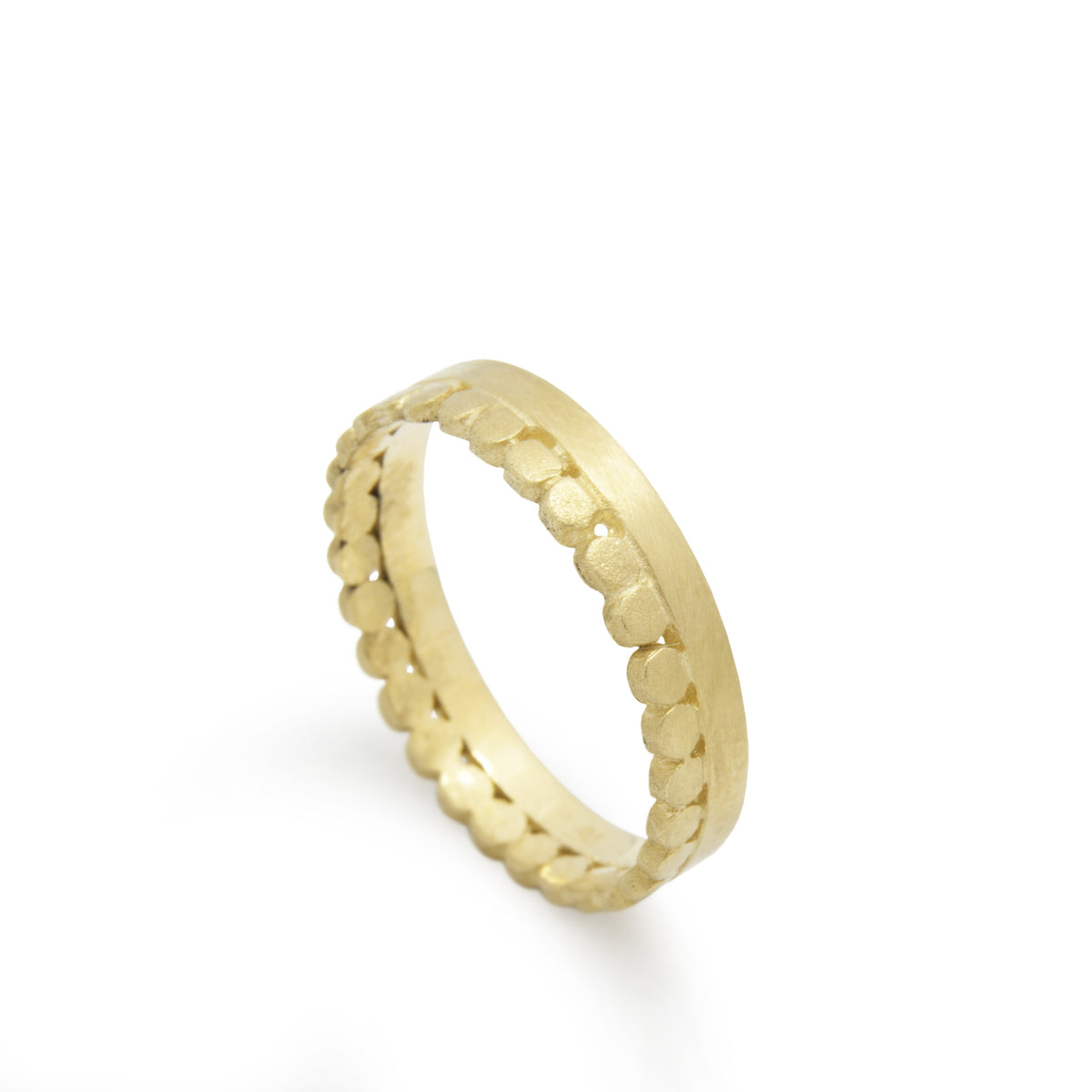 RG1867 Matte Gold Eternity Ring with Dots