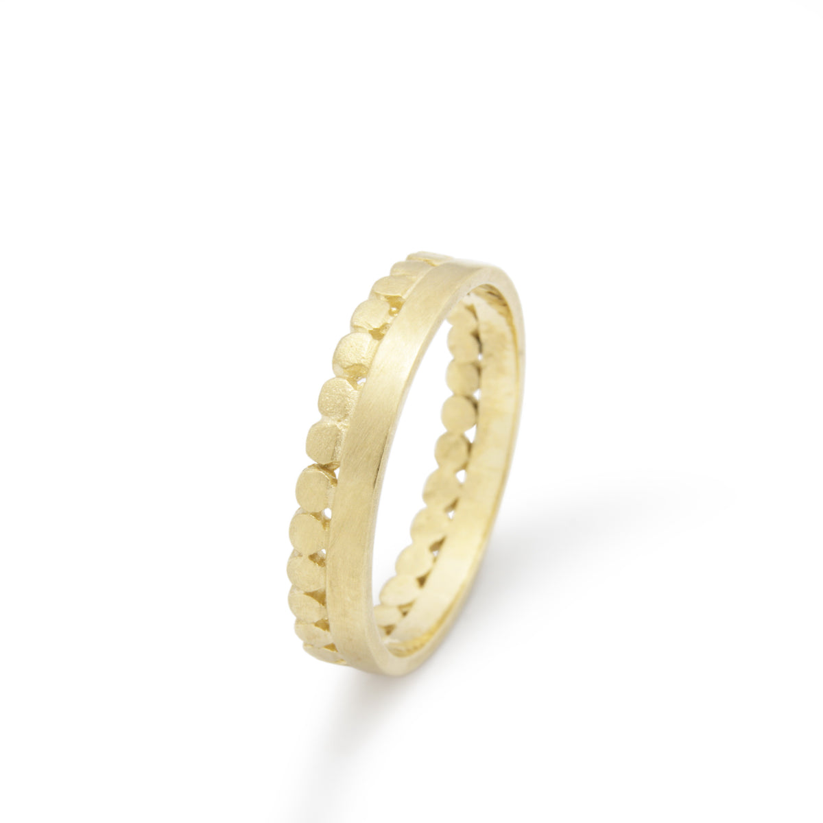 RG1867 Matte Gold Eternity Ring with Dots