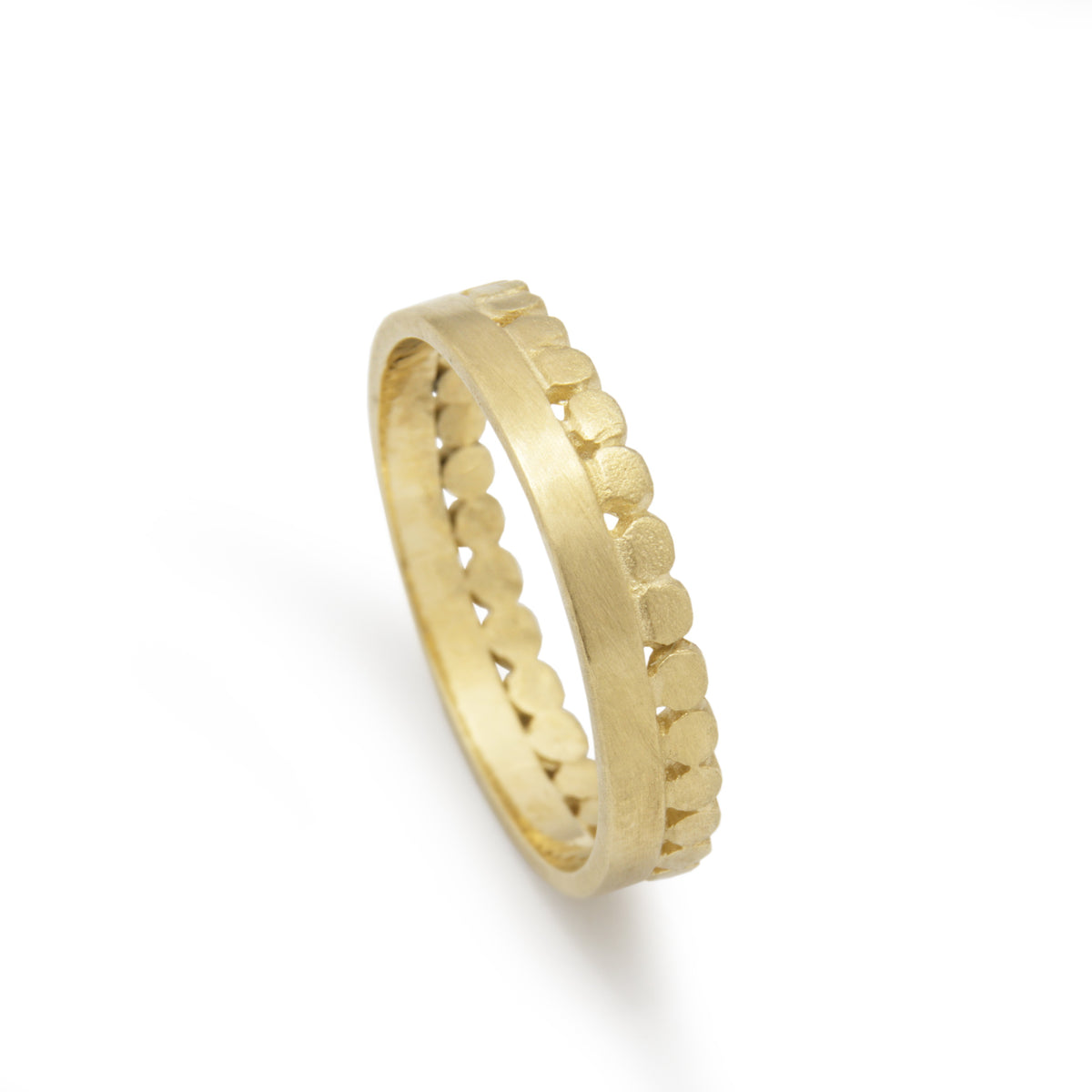 RG1867 Matte Gold Eternity Ring with Dots