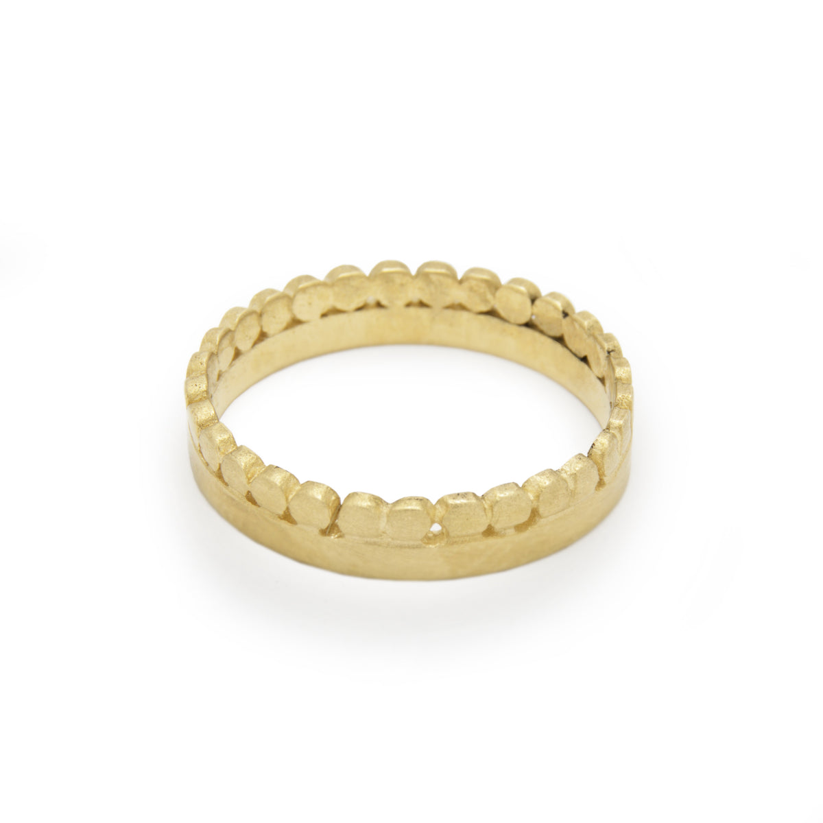 RG1867 Matte Gold Eternity Ring with Dots