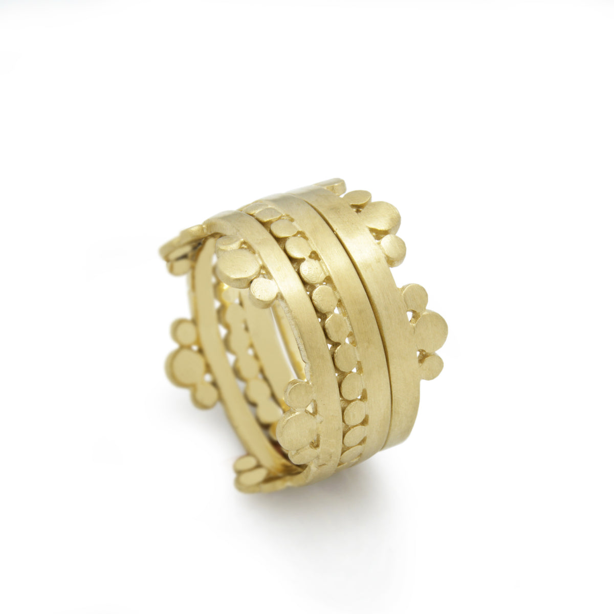 RG1867 Matte Gold Eternity Ring with Dots