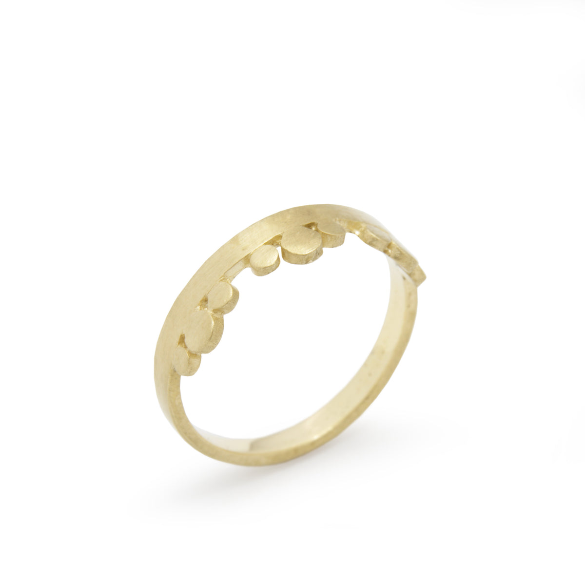 RG1868 Matte Gold Ring with Dots