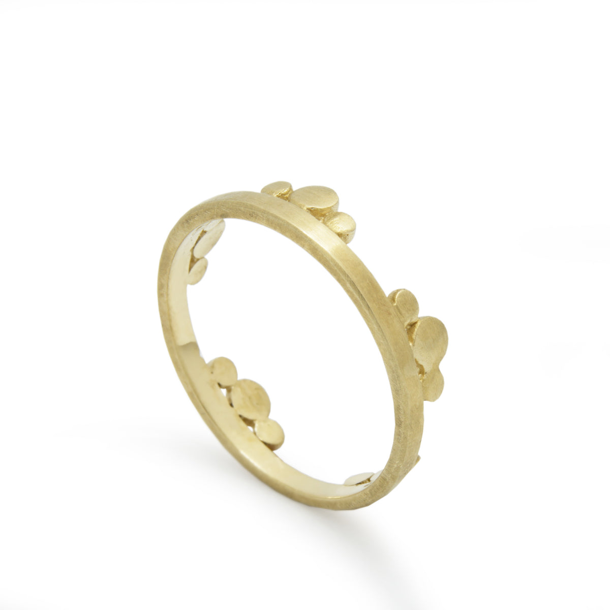 RG1869 Matte Gold Stacking ring with Dotted Pattern