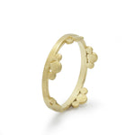 RG1869 Matte Gold Stacking ring with Dotted Pattern