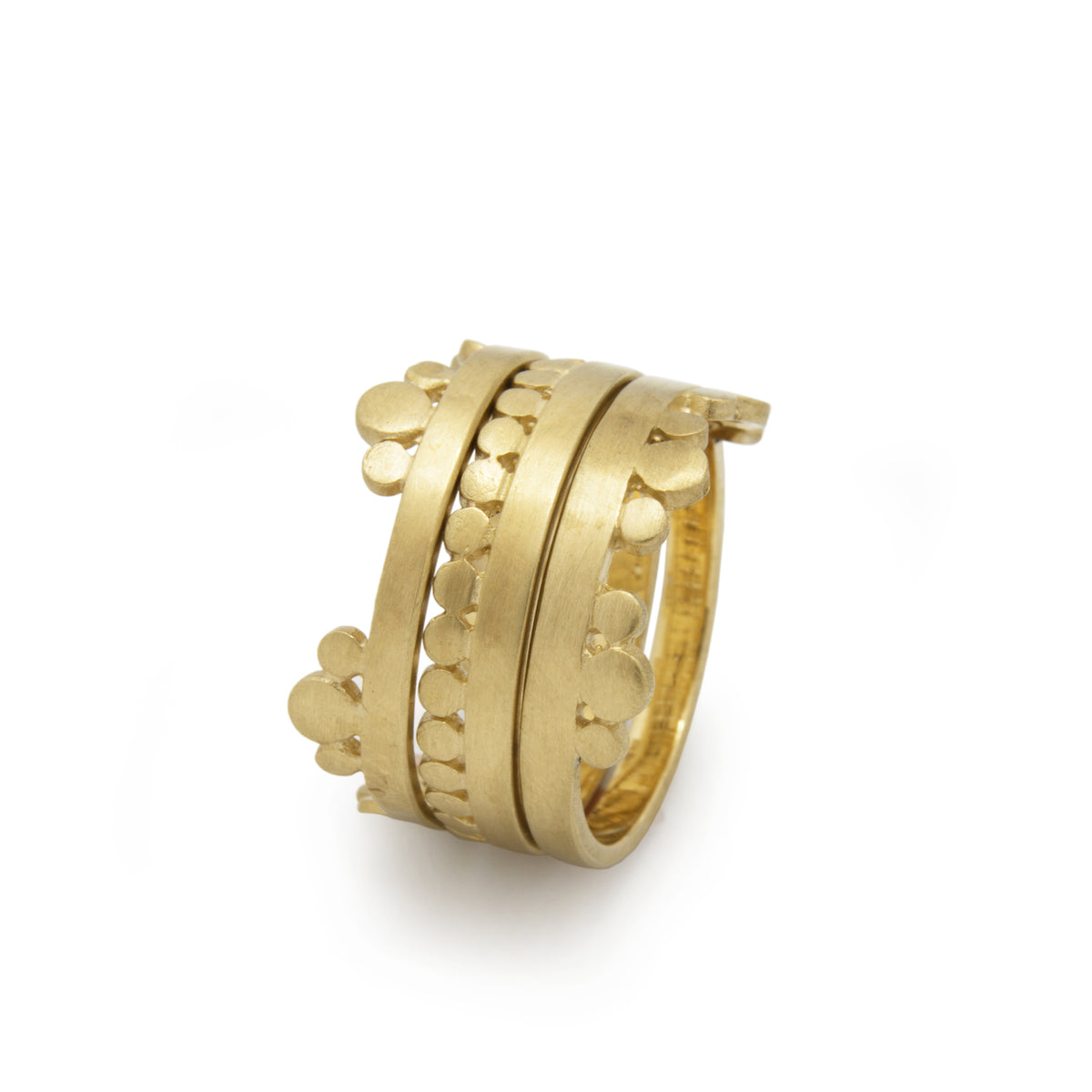 RG1868 Matte Gold Ring with Dots